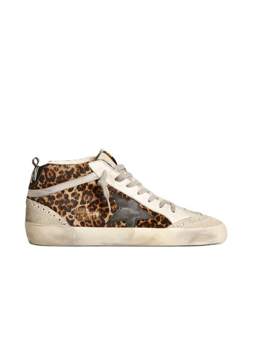 golden goose Mid Star Donna in cavallino leo con stella nera e virgola argento Golden Goose | GWF00122F00376681933